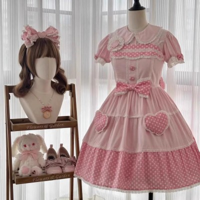 Good Night Mie Mie Three-Tier Polka Dot Blouse and JSK(Pre-Order/2 Colours/Full Payment Without Shipping)